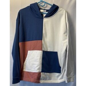 Fashion Hoodie Mens/Women's XL Multicolor Colorblock Sweatshirt Kangaroo Pocket